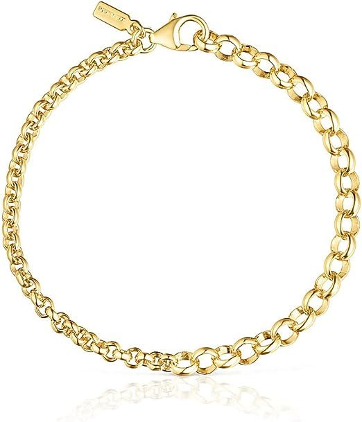 Yellow Gold-Plated Round Rings Bracelet
