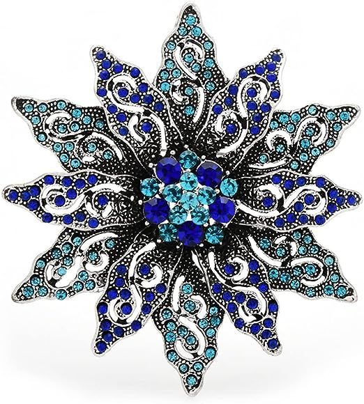 Big Rhinestone Sunflower Brooches for Women. Party Office Brooch Pin